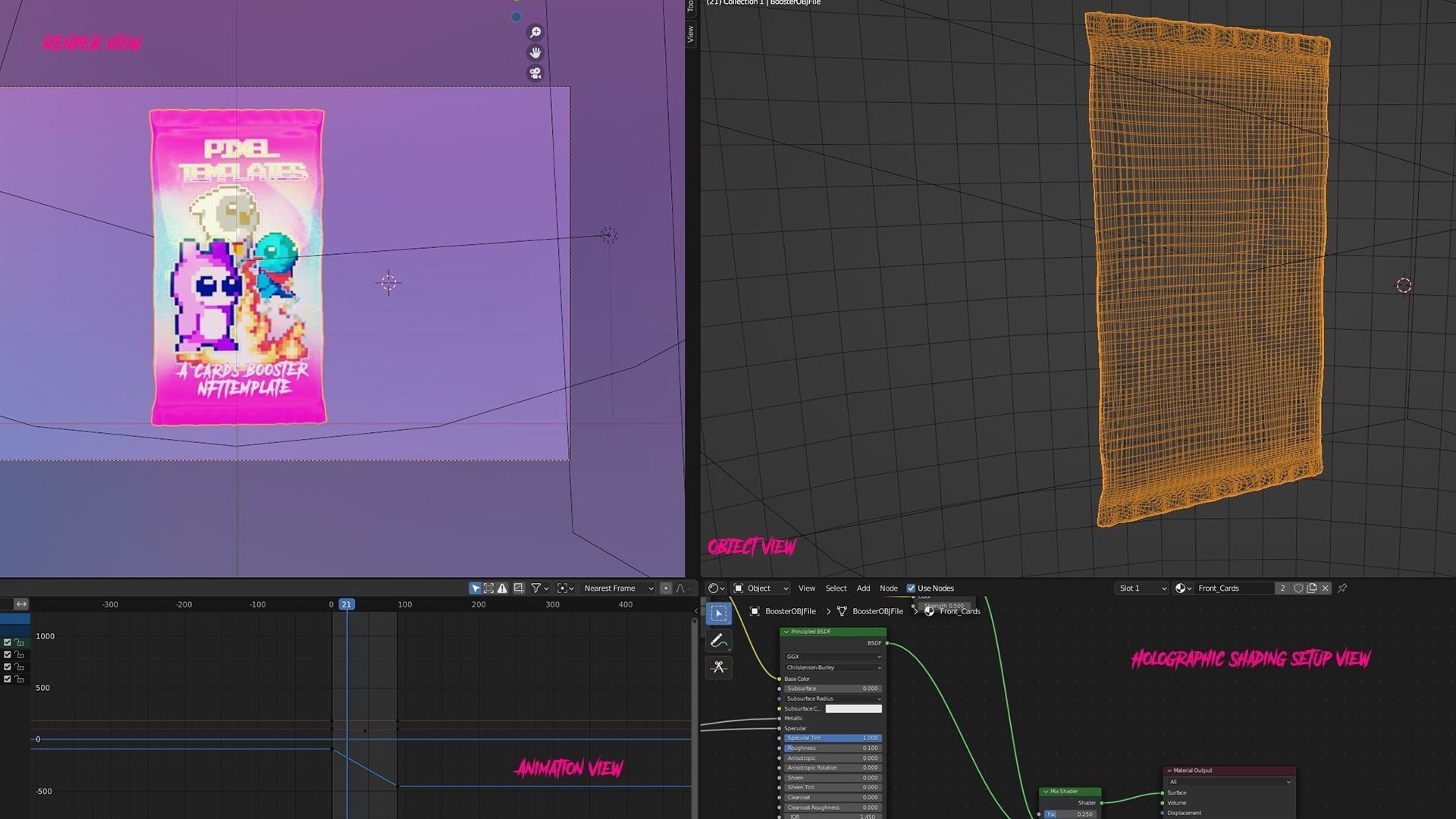 Trading Cards Booster NFT Template Low-poly 3D model_2