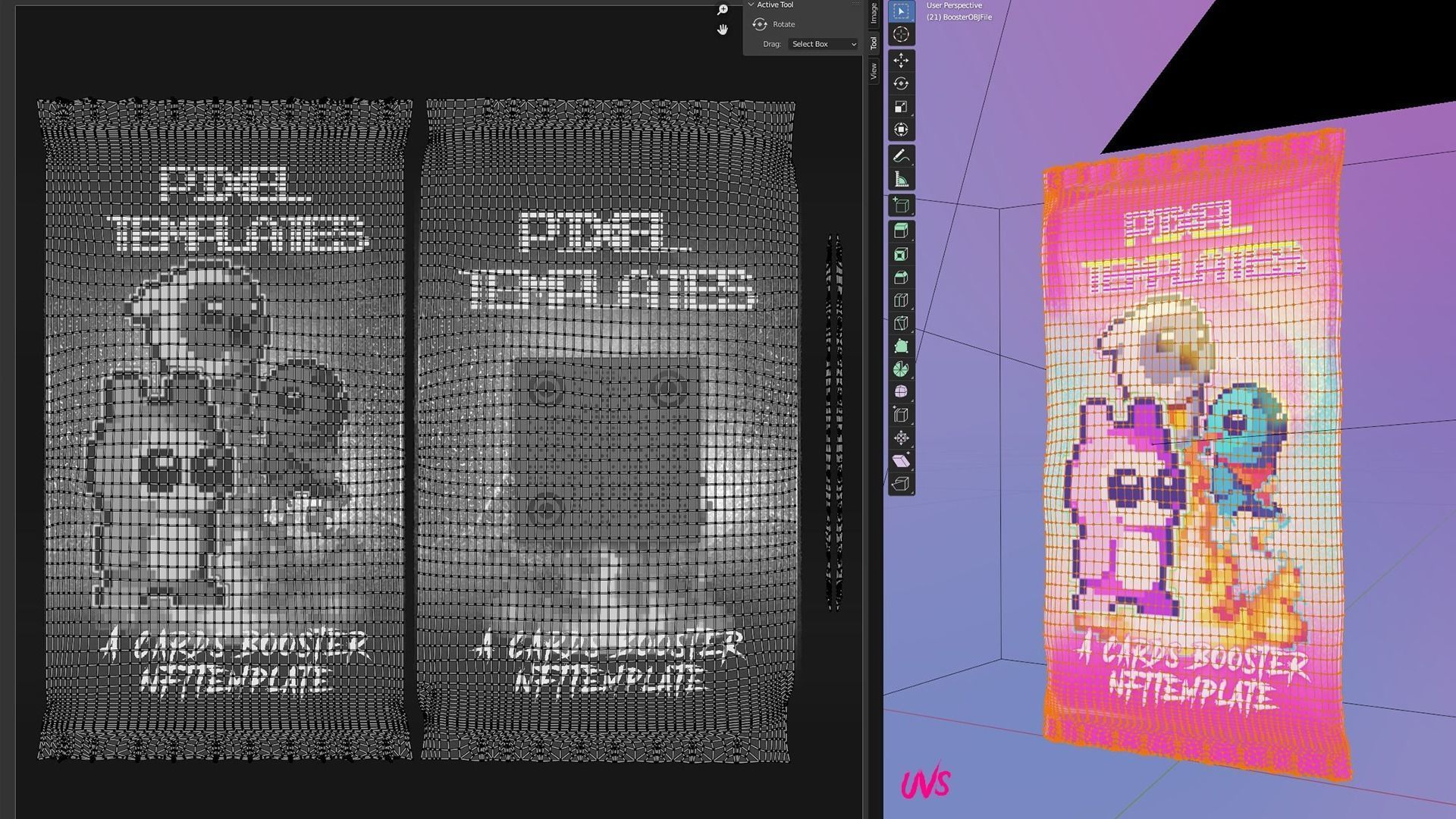 Trading Cards Booster NFT Template Low-poly 3D model_4