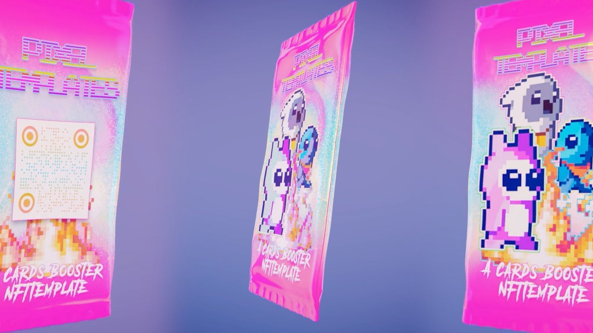 Trading Cards Booster NFT Template Low-poly 3D model_5