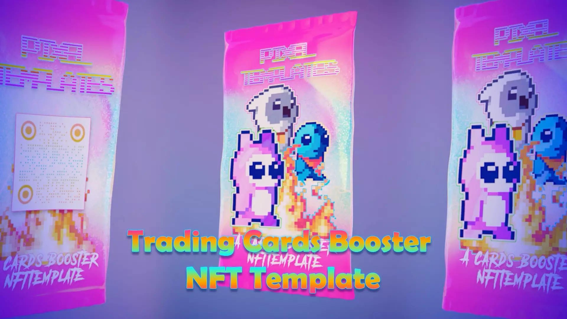 Trading Cards Booster NFT Template Low-poly 3D model_0