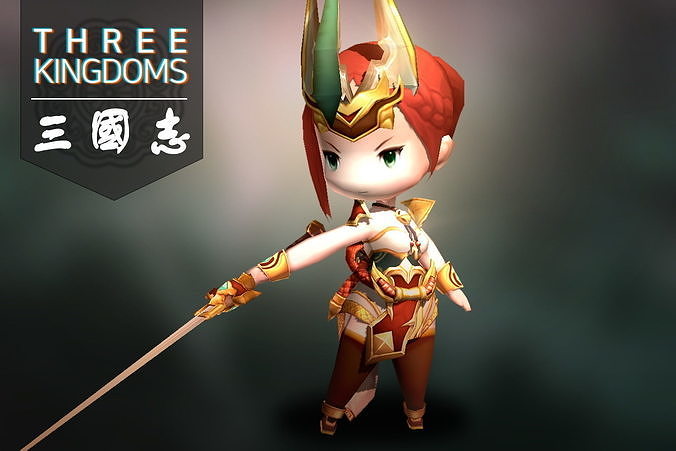 Three kingdoms - Additional Hero Sasib Sam Low-poly 3D model