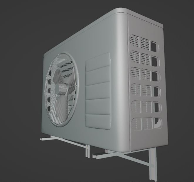 Air Conditioning Unit Old 3D model_2