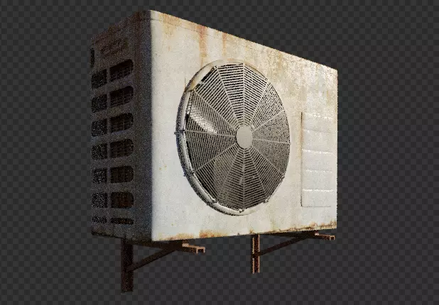 Air Conditioning Unit Old 3D model_0