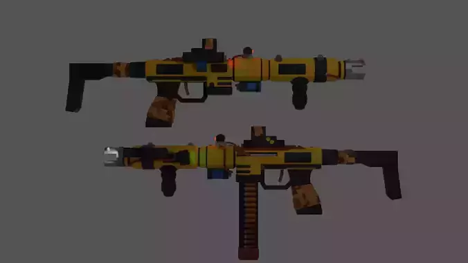 9mm SMG gun 3d Blender Model
