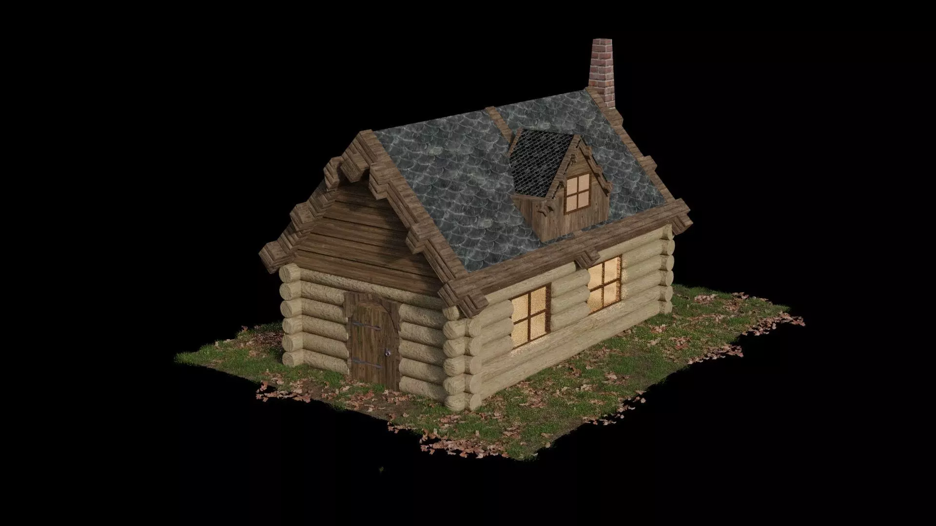 Old WoodHouse 3D model_0