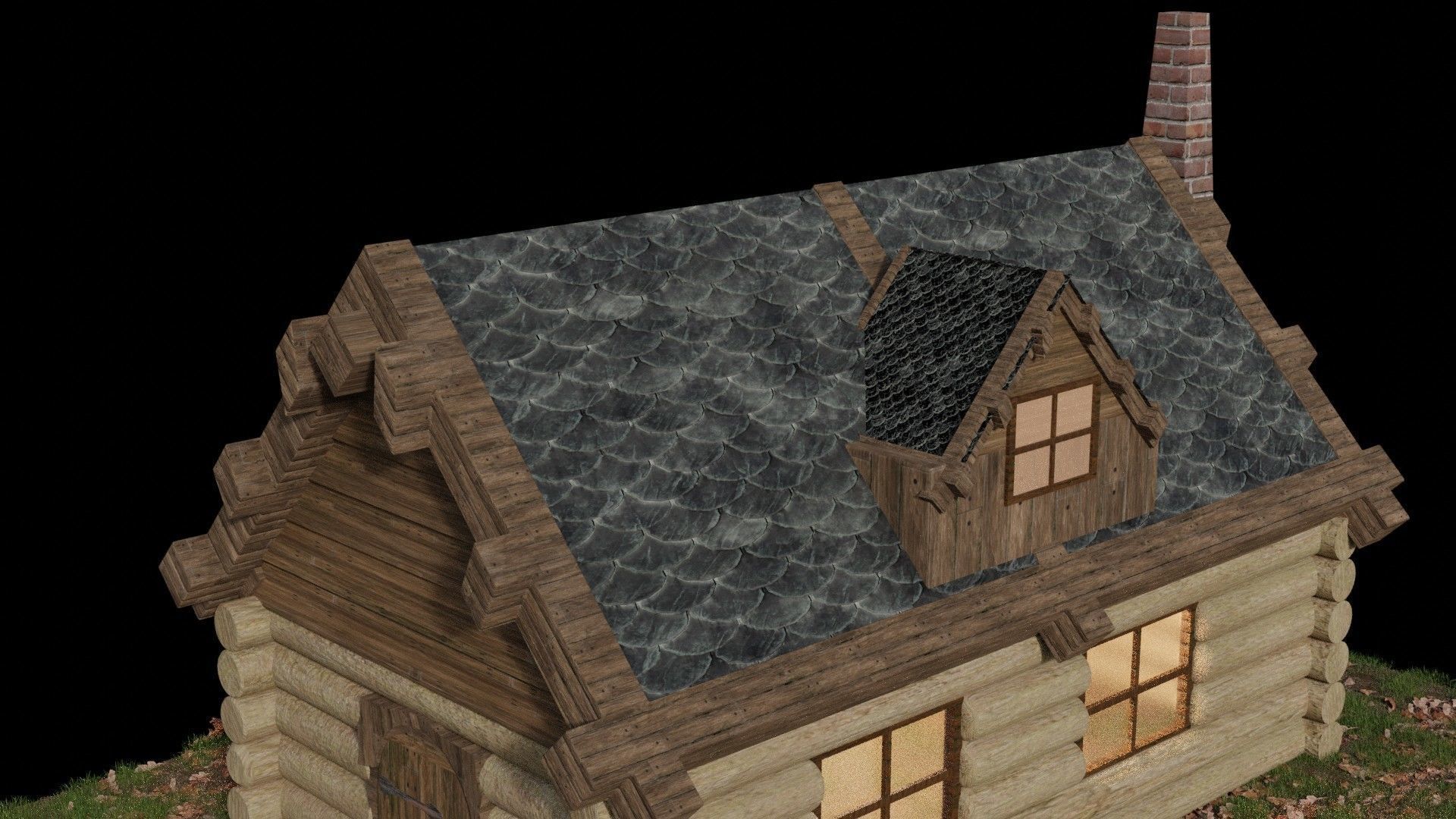 Old WoodHouse 3D model_4