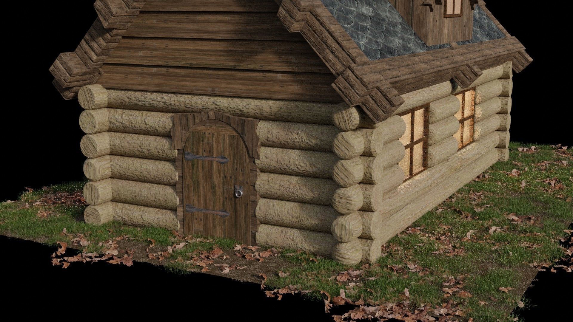 Old WoodHouse 3D model_3