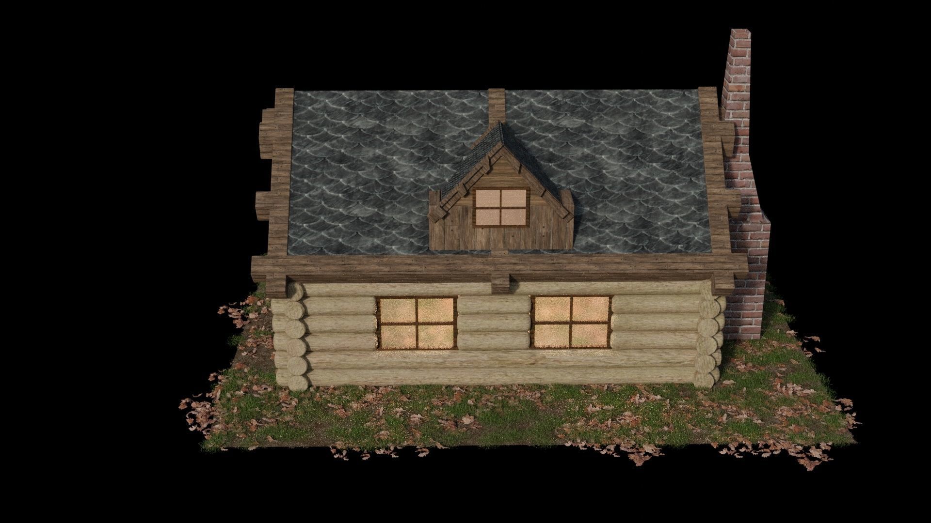 Old WoodHouse 3D model_1