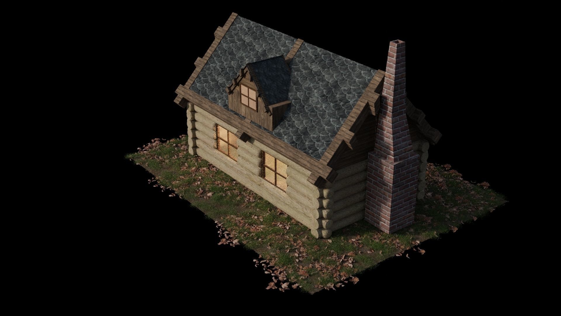Old WoodHouse 3D model_2