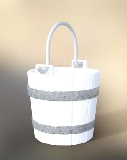 Medieval Bucket Low-poly 3D model_4