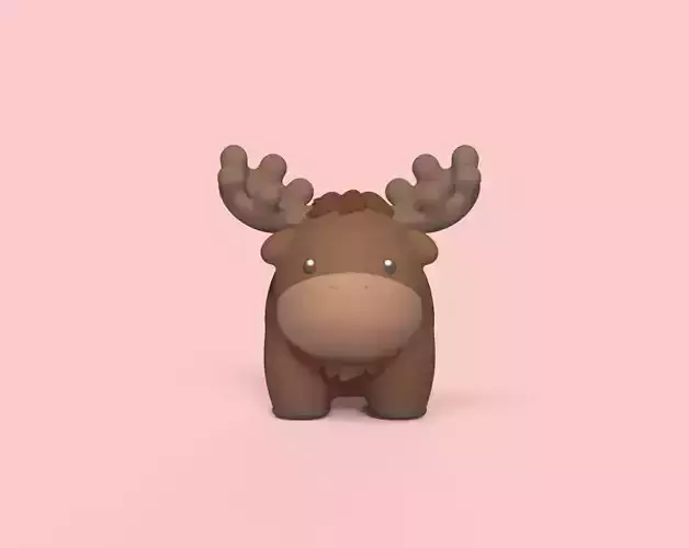 Cute Round Moose