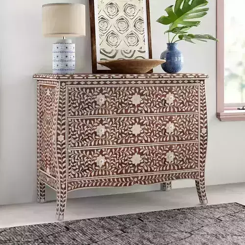Emmiliano Wood Drawer Accent Chest 3D model