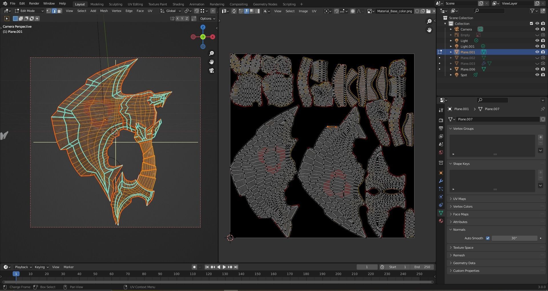 Hand axe Low-poly 3D model_6