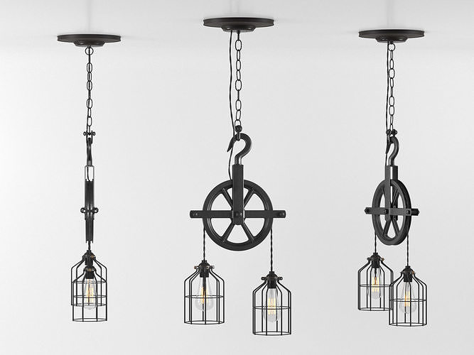 Industrial Pulley Light 3D model