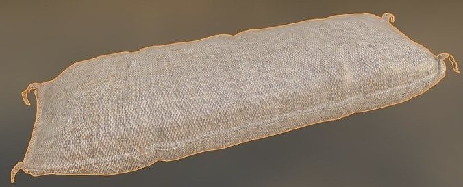 The sack jute pillow Free 3D model
