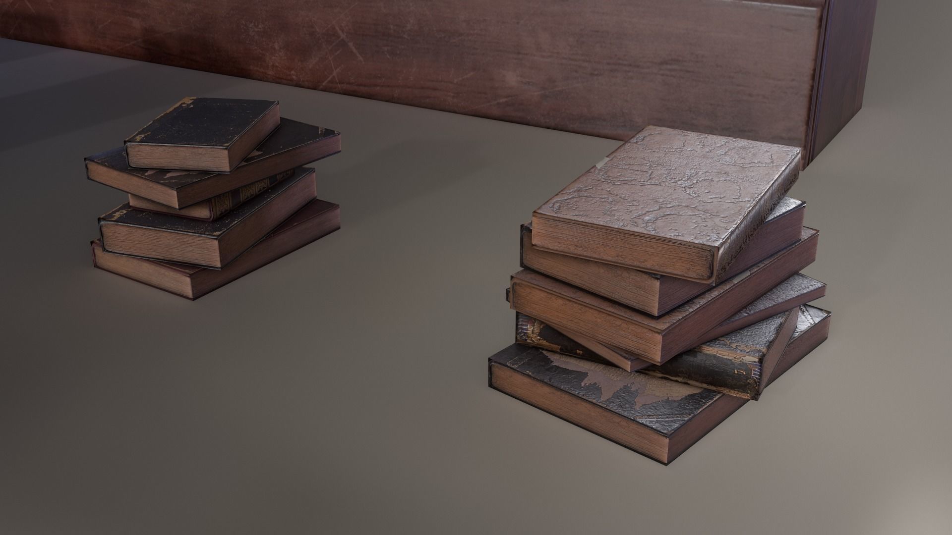 Books and bookcases Low-poly 3D model_5