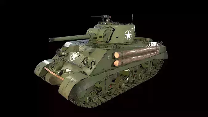 Sherman Tank 3d model game ready