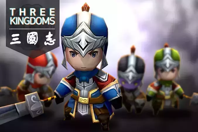 Three Kingdoms - Soldier Claymore 2 Low-poly 3D model