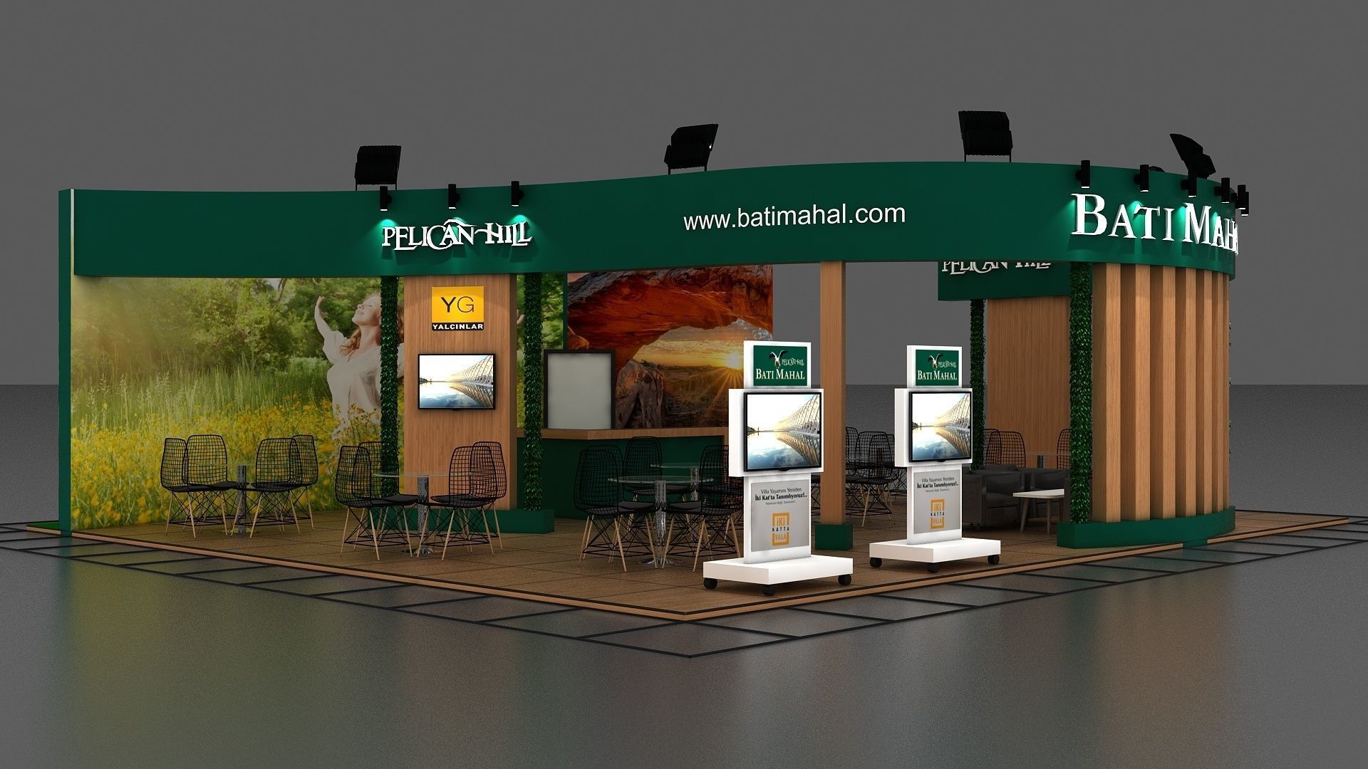 Booth Exhibition Stand Stall 11x10m Height 366cm 4 Side  3Dmodel 3D model_1
