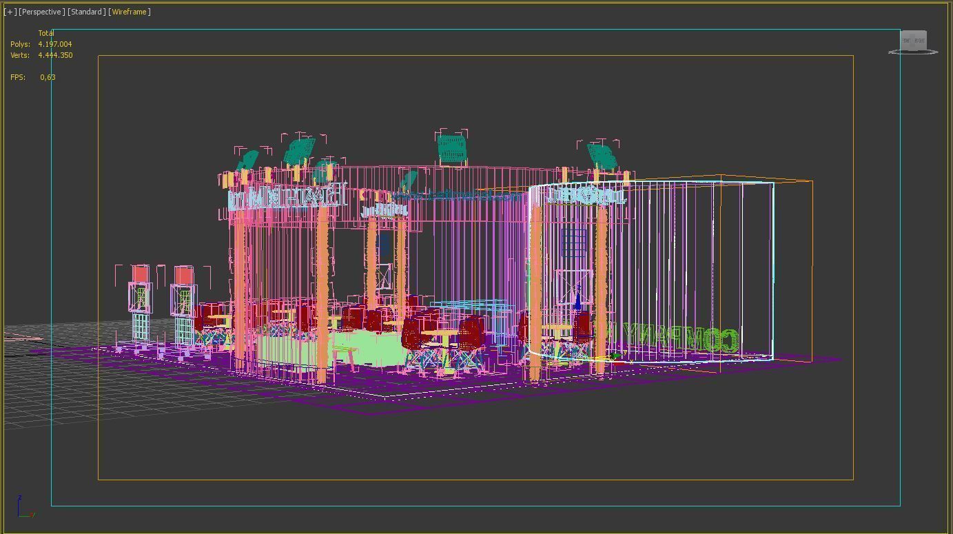 Booth Exhibition Stand Stall 11x10m Height 366cm 4 Side  3Dmodel 3D model_8