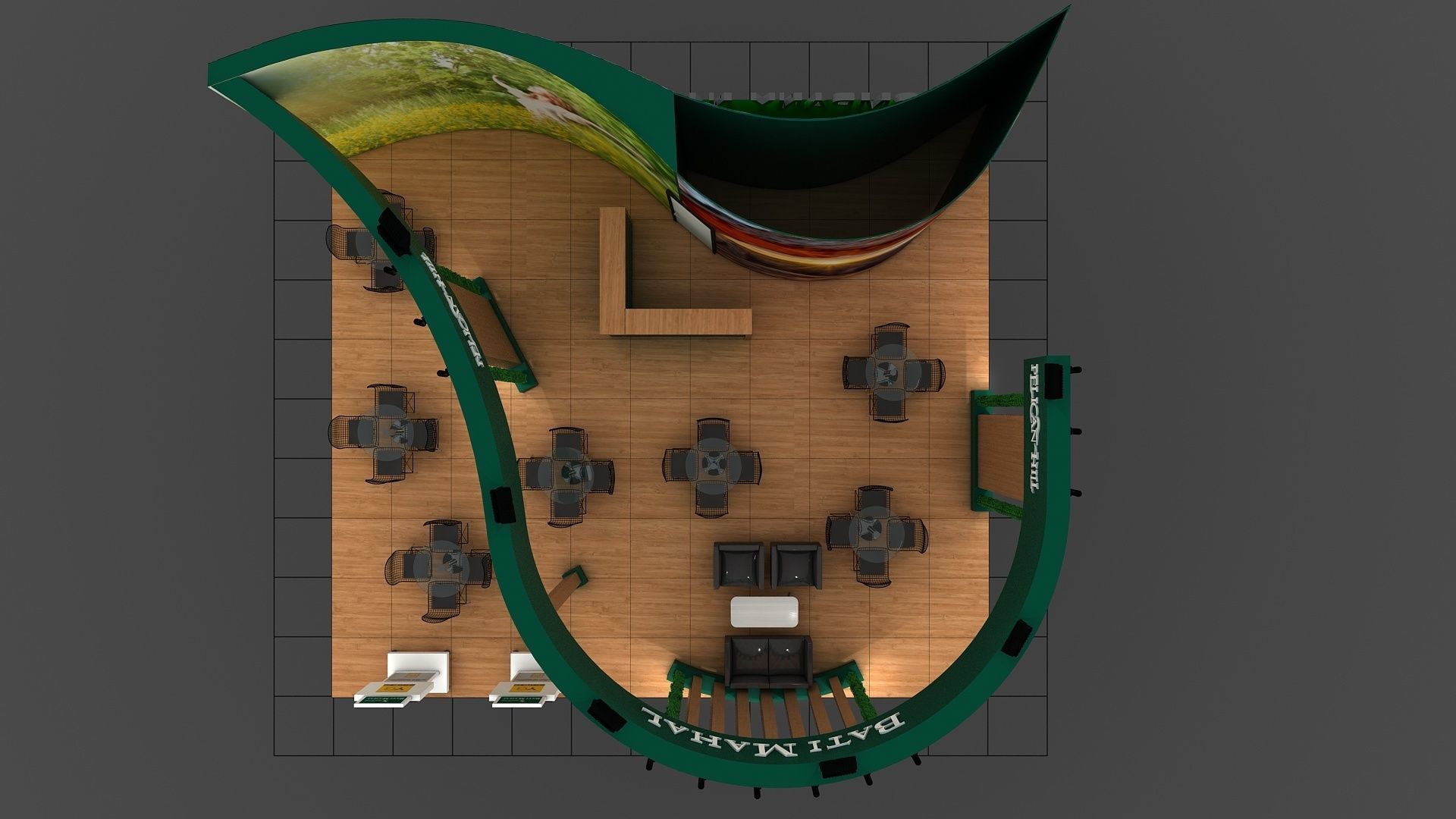 Booth Exhibition Stand Stall 11x10m Height 366cm 4 Side  3Dmodel 3D model_4