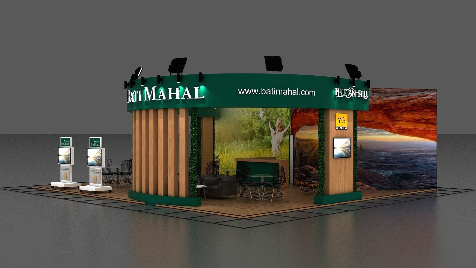 Booth Exhibition Stand Stall 11x10m Height 366cm 4 Side  3Dmodel 3D model_2