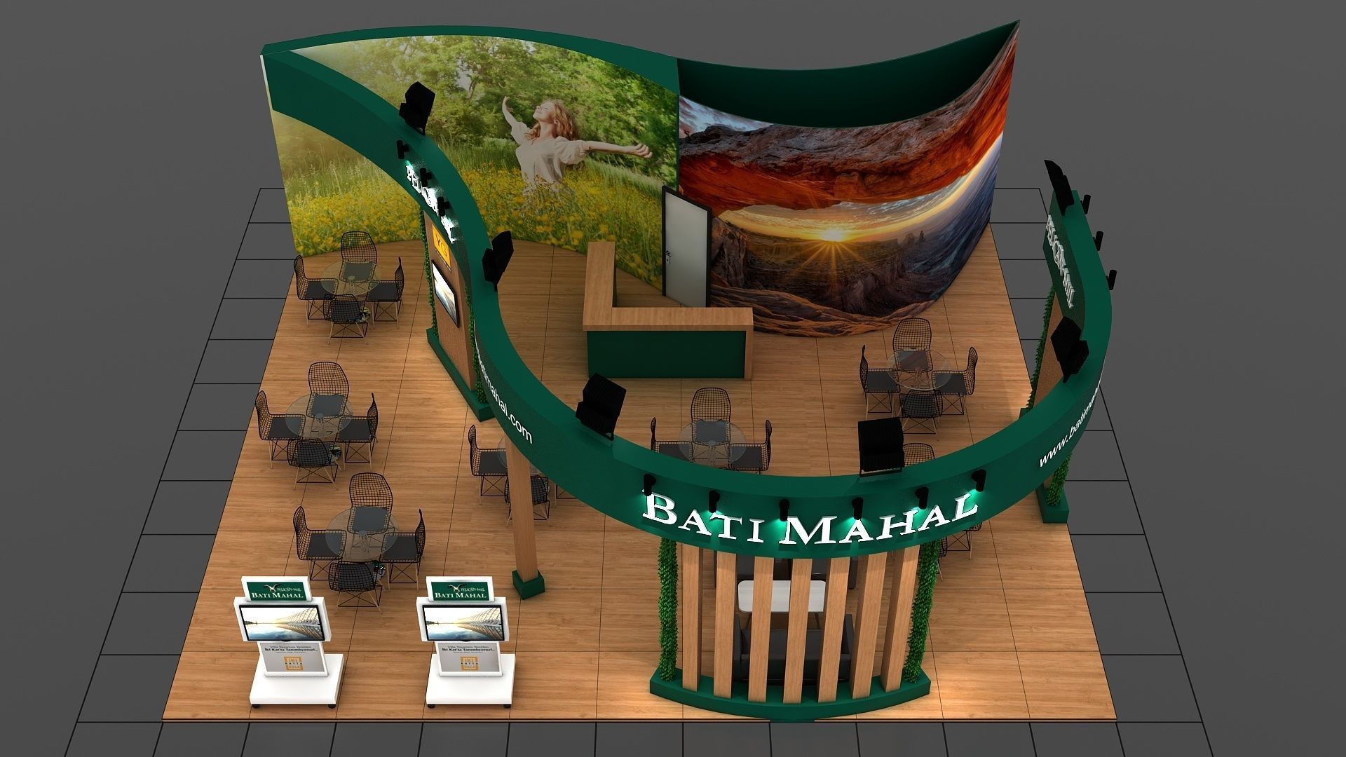 Booth Exhibition Stand Stall 11x10m Height 366cm 4 Side  3Dmodel 3D model_6