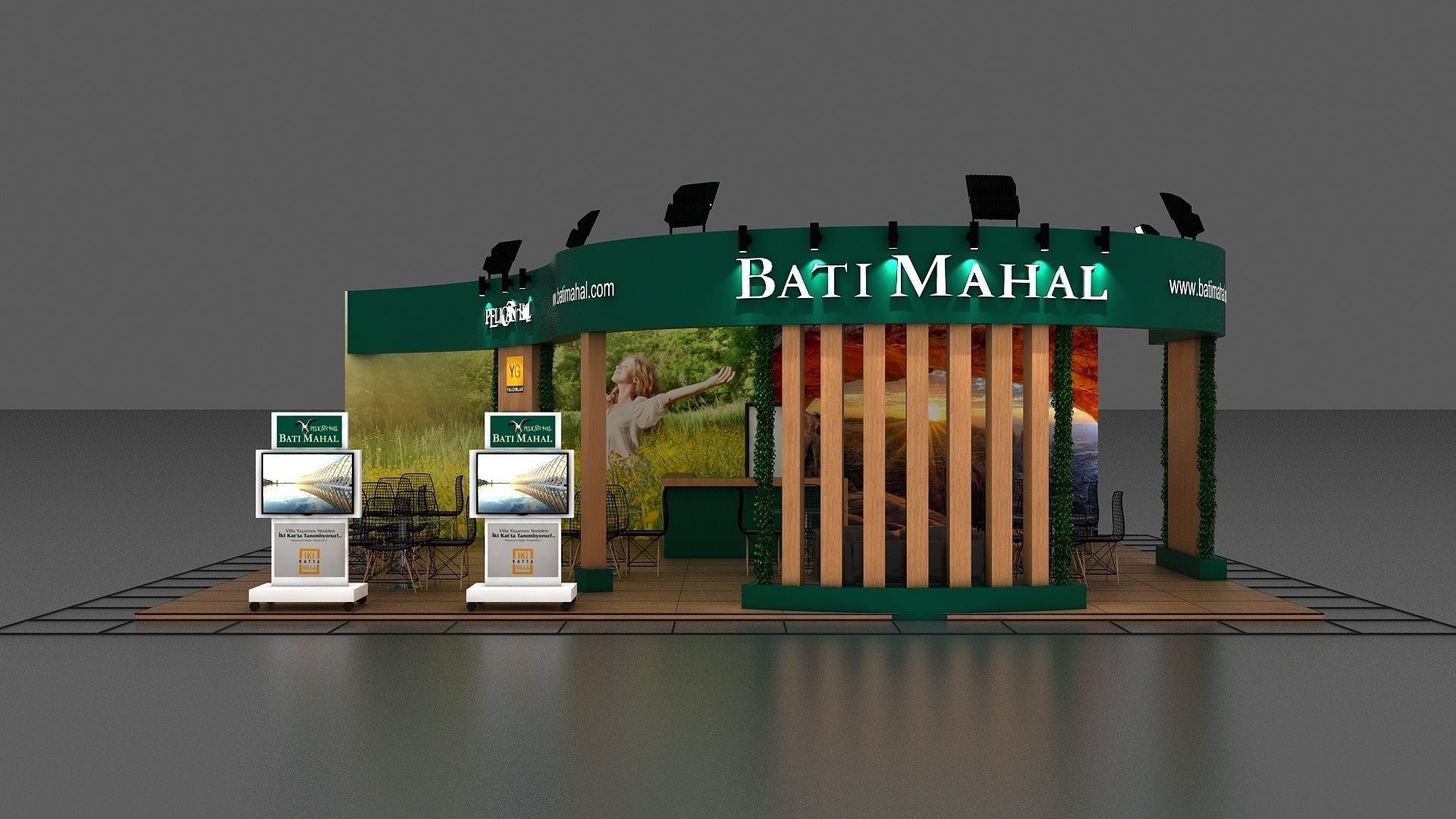 Booth Exhibition Stand Stall 11x10m Height 366cm 4 Side  3Dmodel 3D model_3