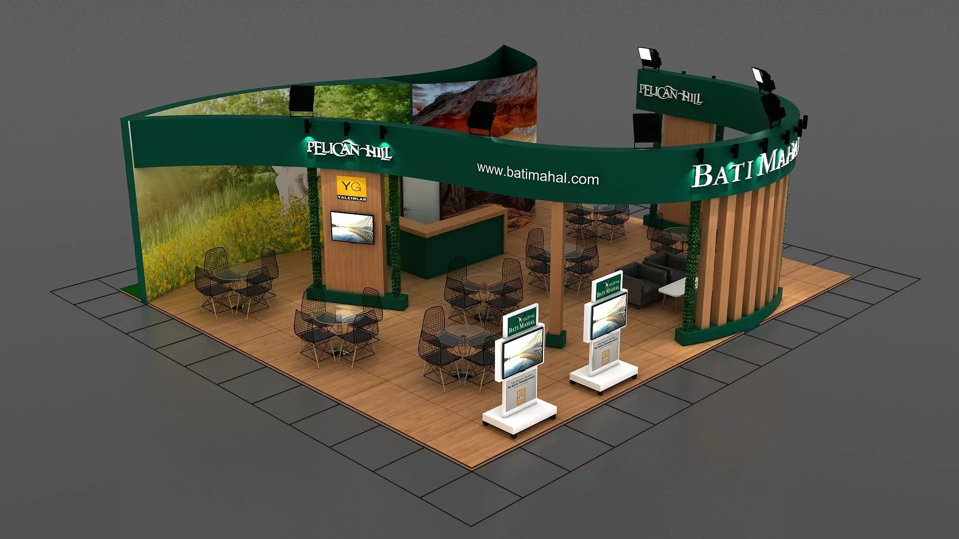 Booth Exhibition Stand Stall 11x10m Height 366cm 4 Side  3Dmodel 3D model_0