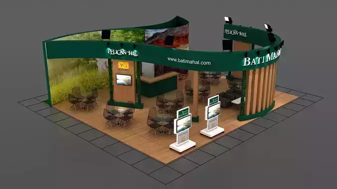 Booth Exhibition Stand Stall 11x10m Height 366cm 4 Side  3Dmodel 3D model