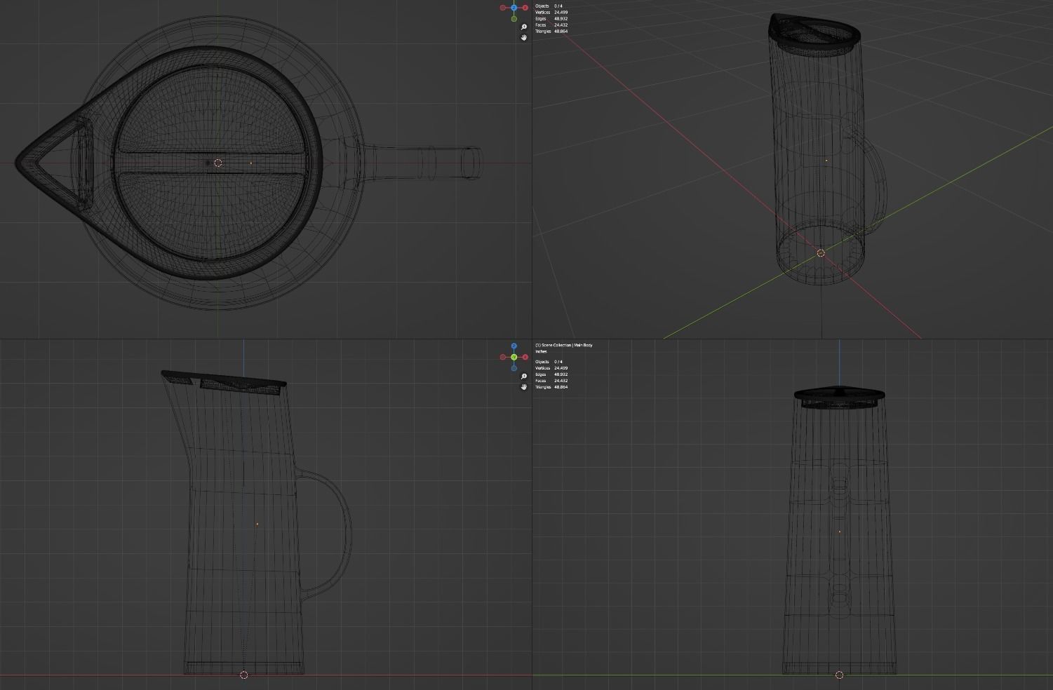 Vintage Grey Modern Coffee Thermos 3D model_10