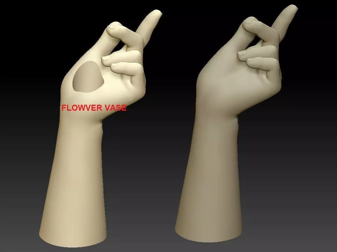 Flower Padumatattha MUDRA hands Vase 3D print model