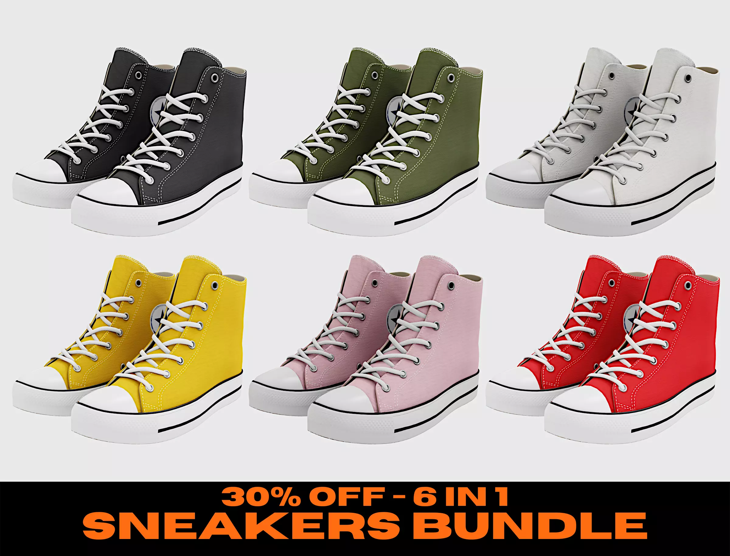 Converse All Star Style BUNDLE 3D Model Collection_0