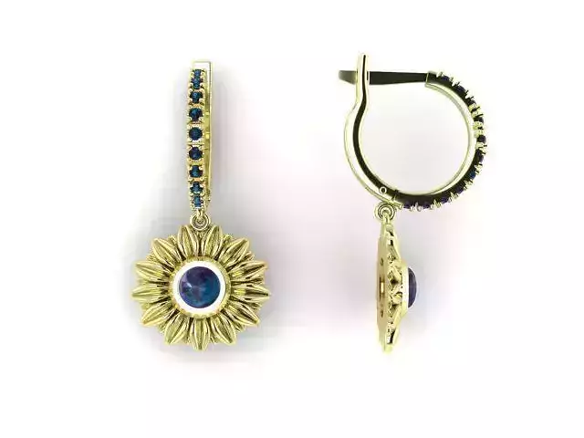 Earrings with Chamomile this  3D model for print or for cnc 