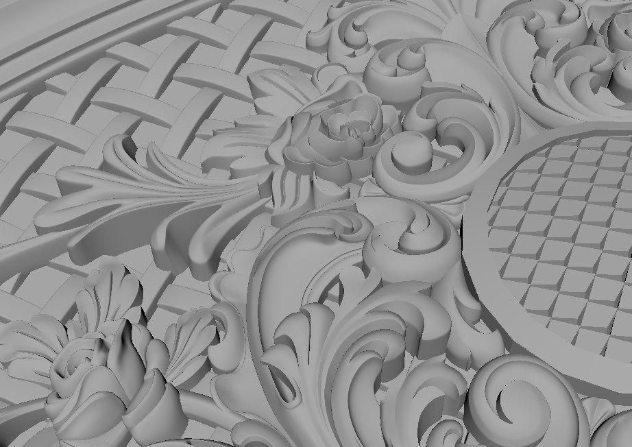 dekor ornate headboard gold 3D model_1