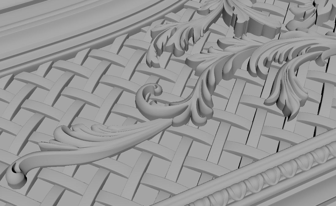 dekor ornate headboard gold 3D model_3