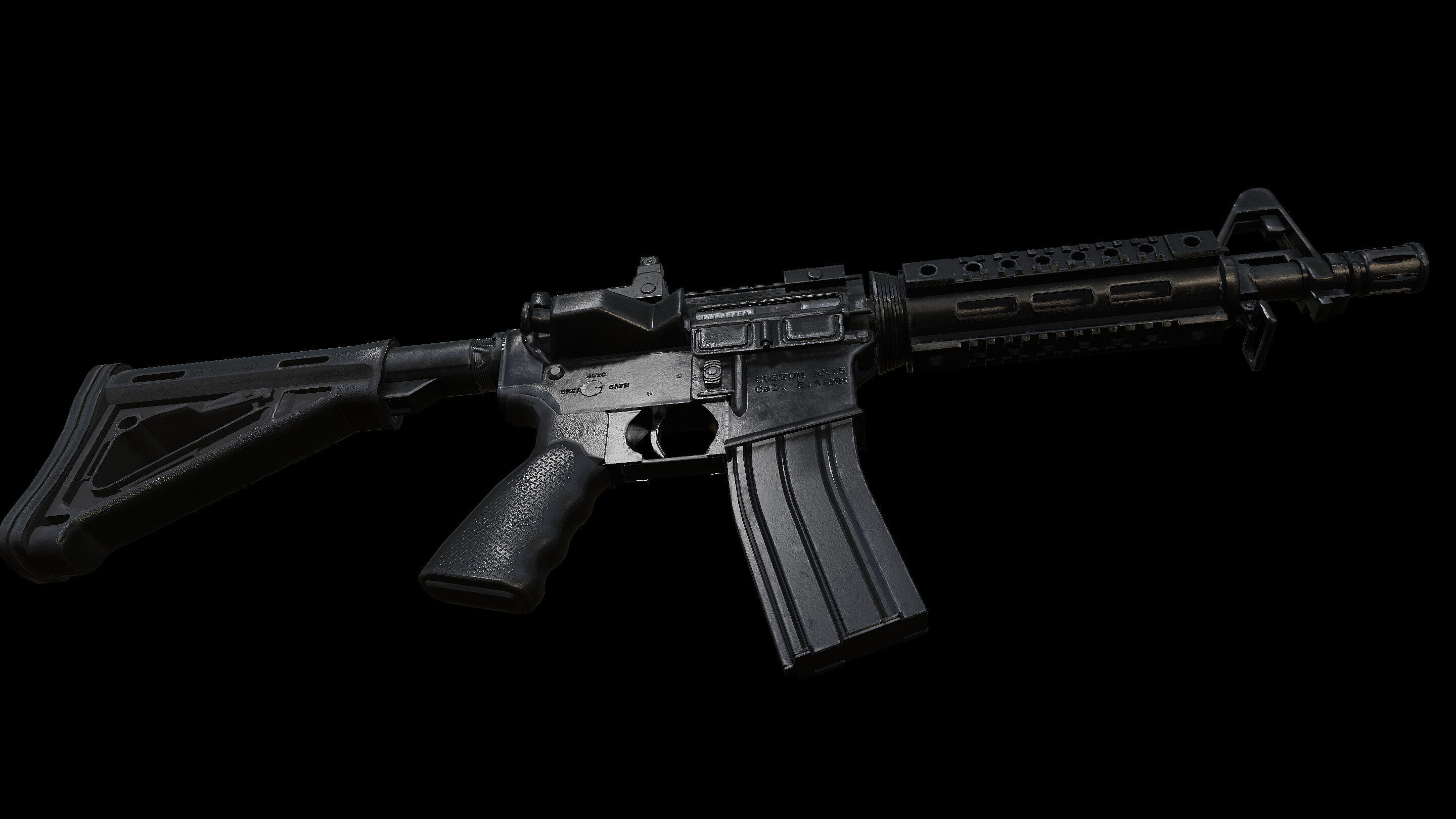 M4 Custom Low-poly 3D model_8