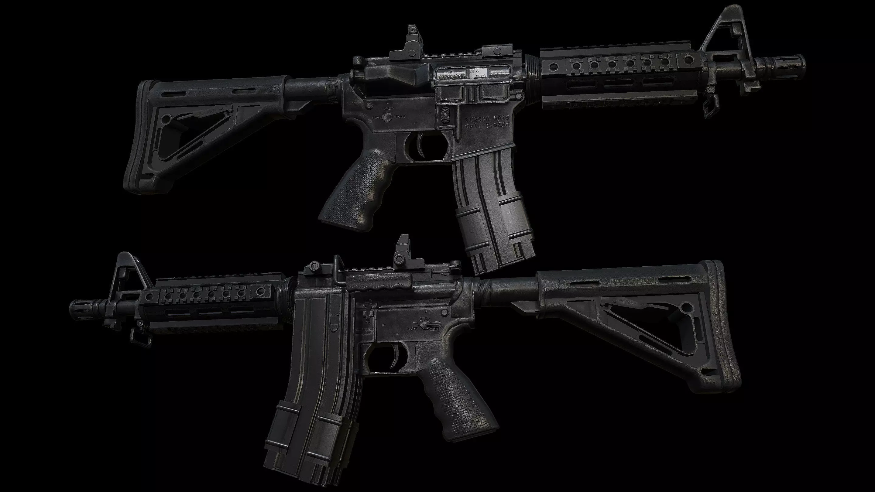 M4 Custom Low-poly 3D model_0