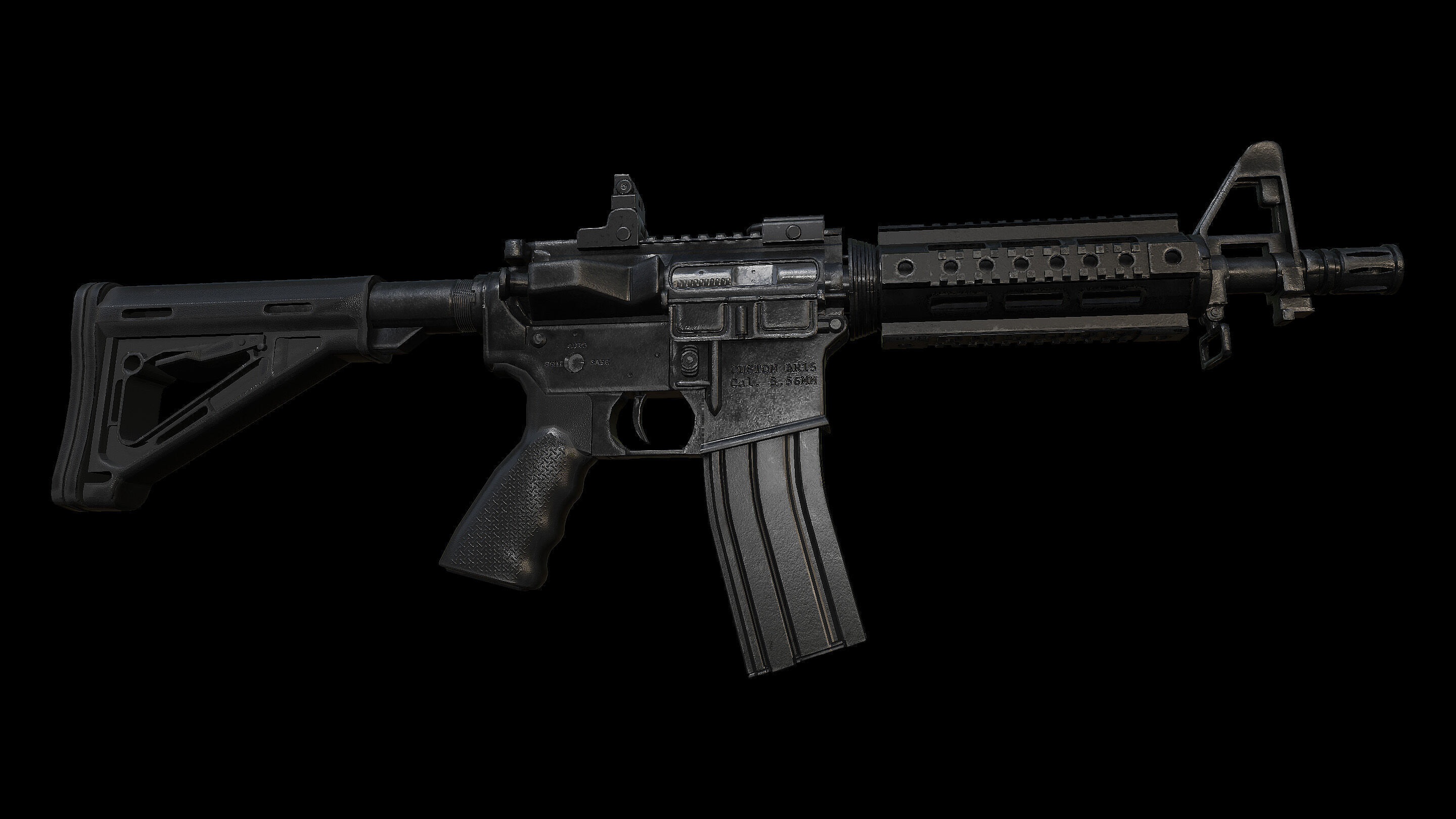M4 Custom Low-poly 3D model_5