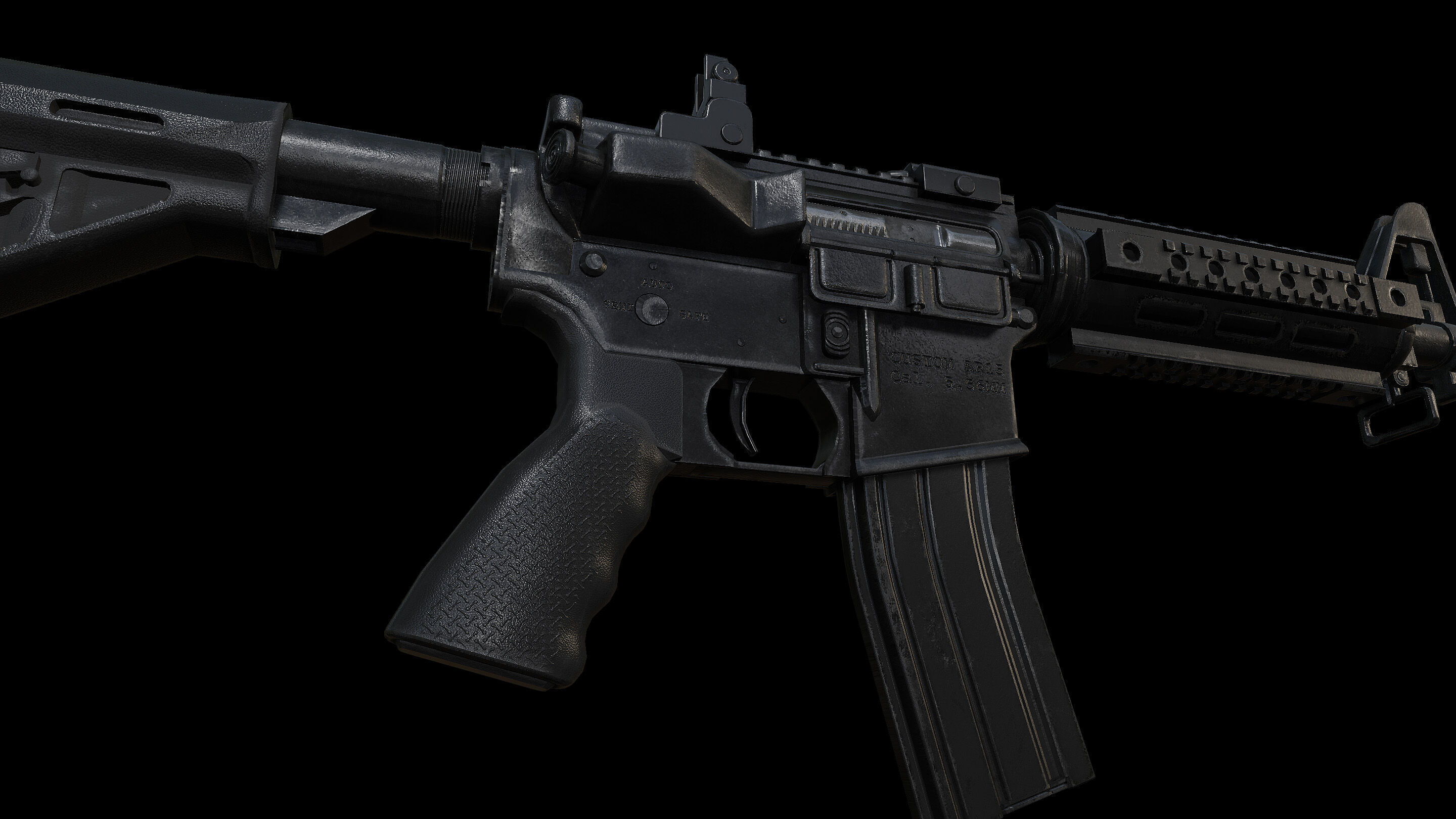 M4 Custom Low-poly 3D model_3