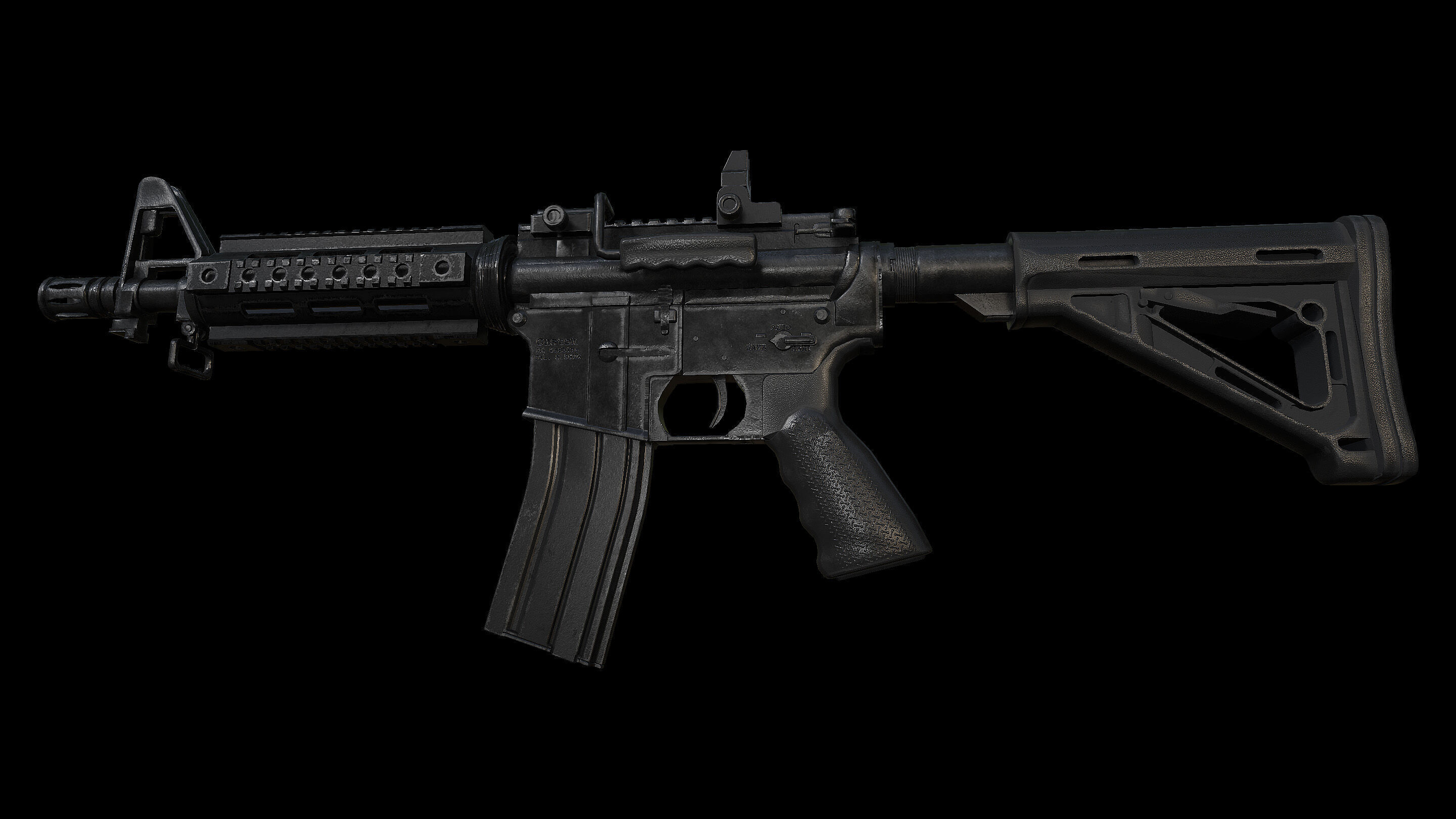 M4 Custom Low-poly 3D model_1