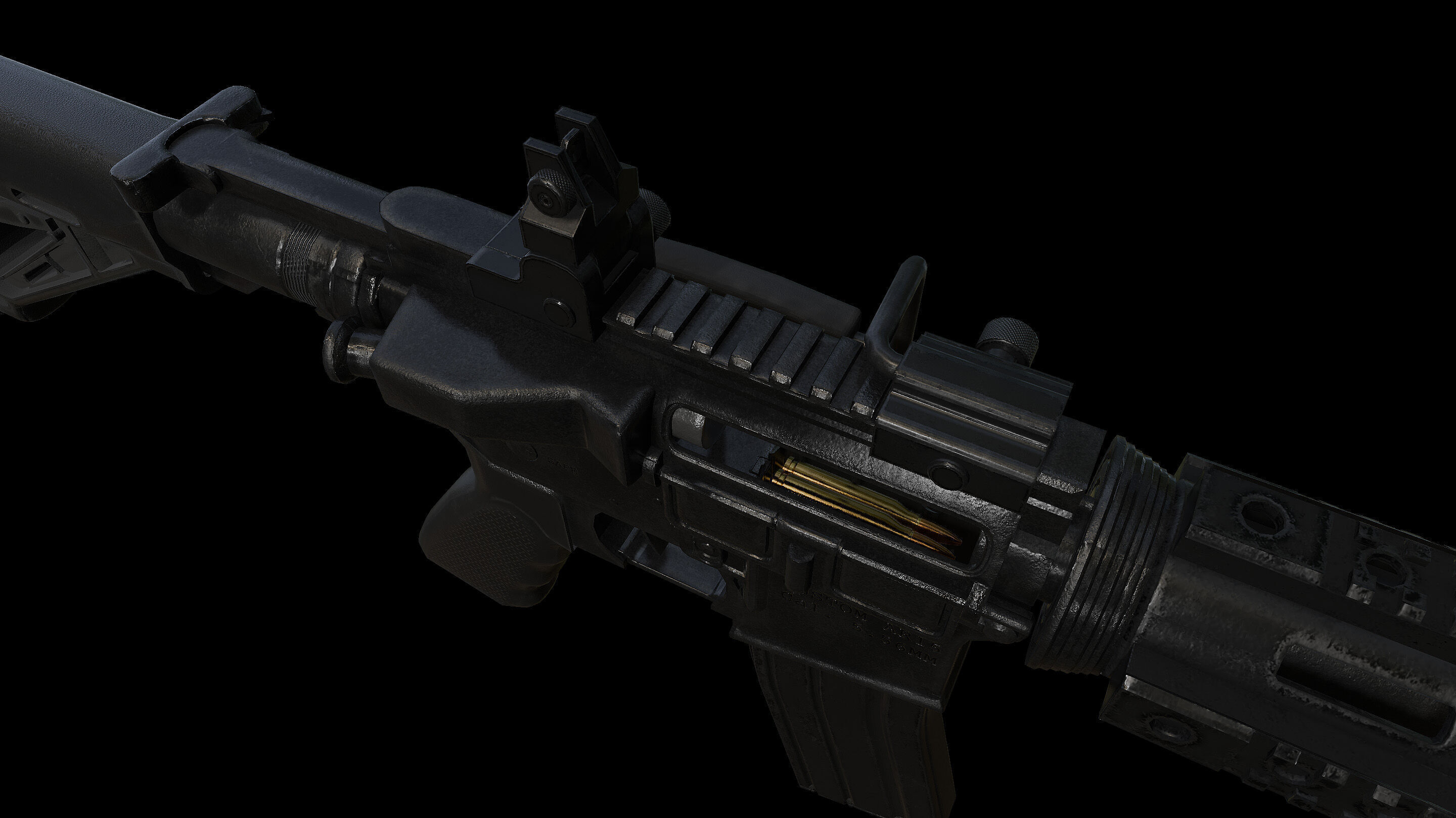 M4 Custom Low-poly 3D model_7