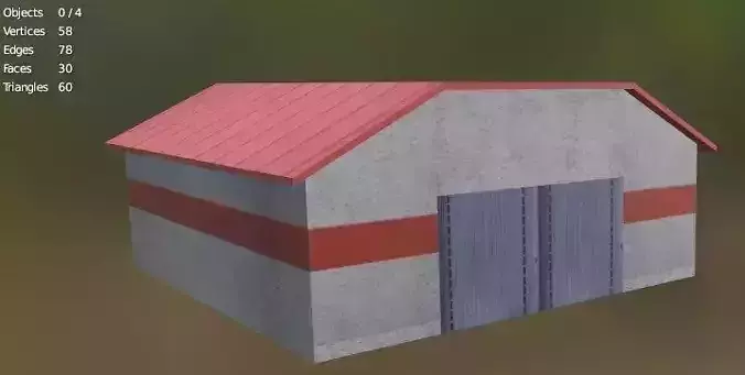 hangar3 shed with roof Free low-poly 3D model