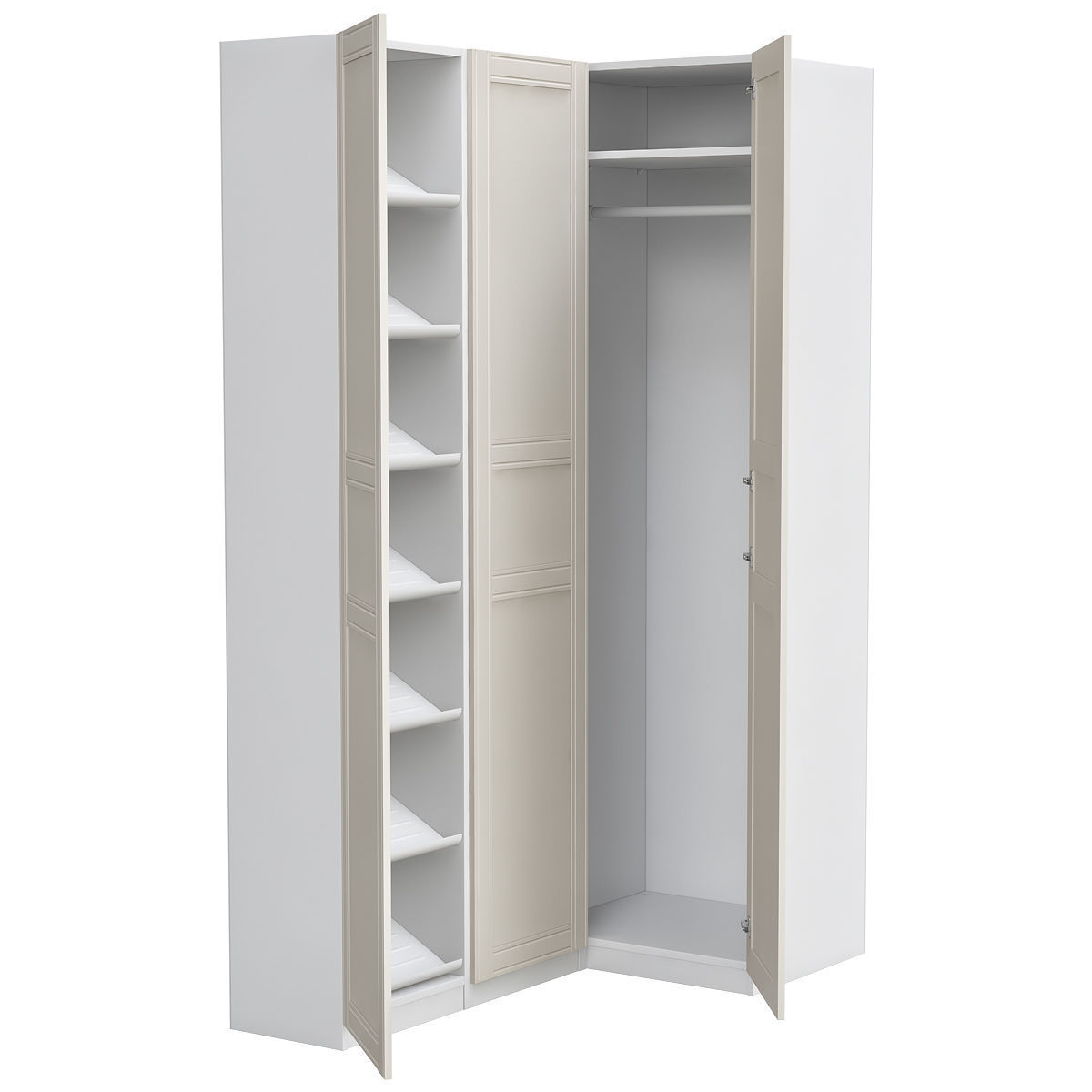 Pax Corner Wardrobe Ikea 3D model_1