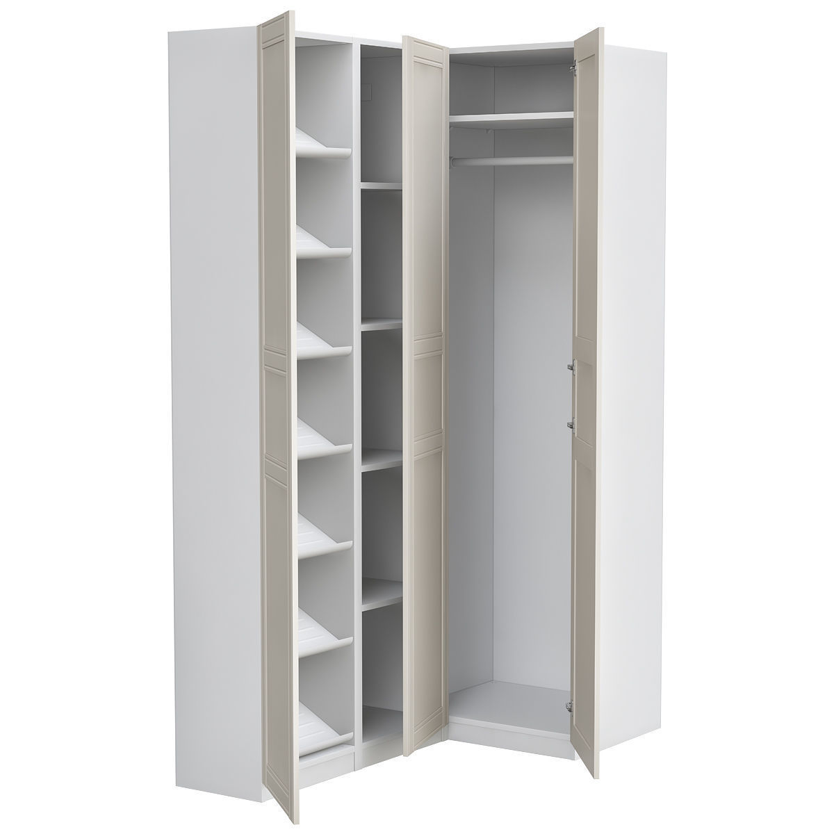 Pax Corner Wardrobe Ikea 3D model_2