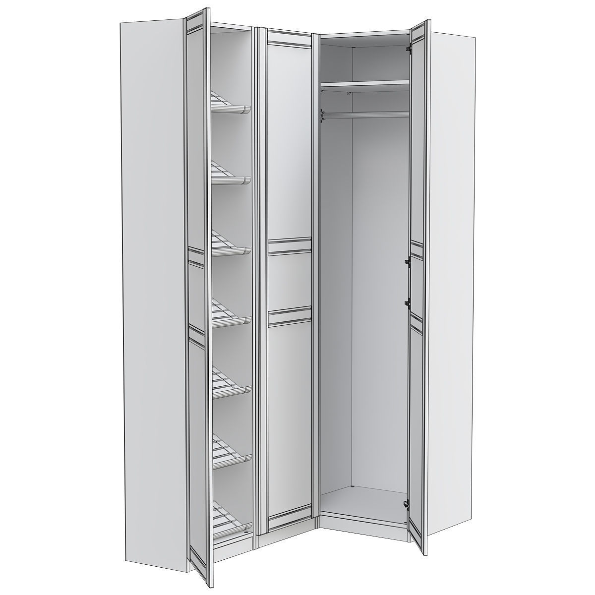 Pax Corner Wardrobe Ikea 3D model_4