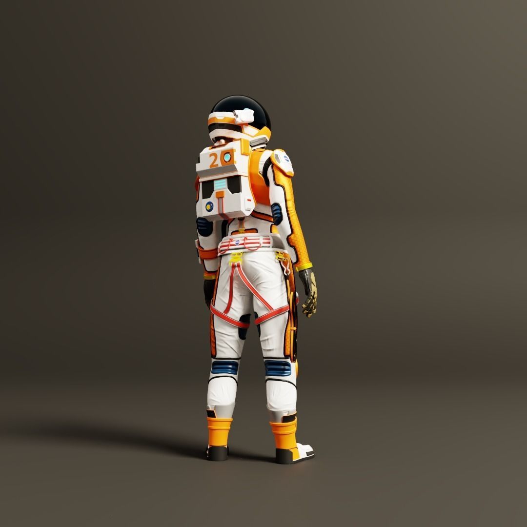 Sci-fi astronaut  3D model_1