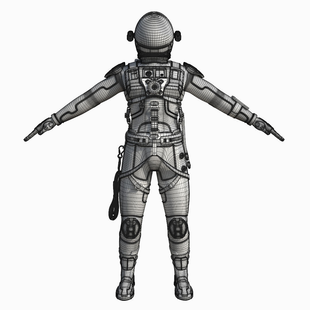 Sci-fi astronaut  3D model_5