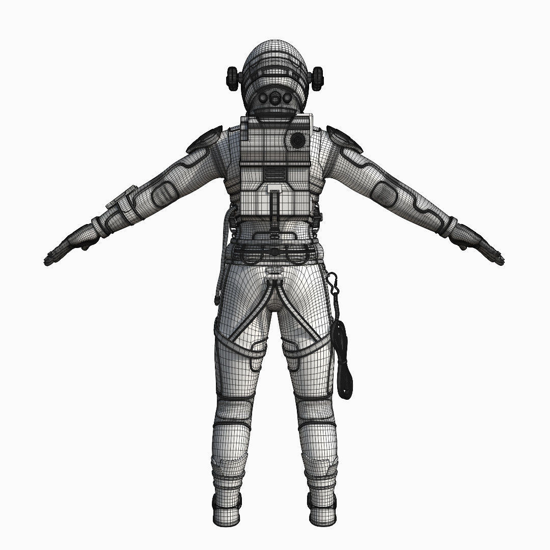 Sci-fi astronaut  3D model_6