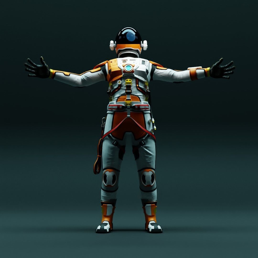 Sci-fi astronaut  3D model_4